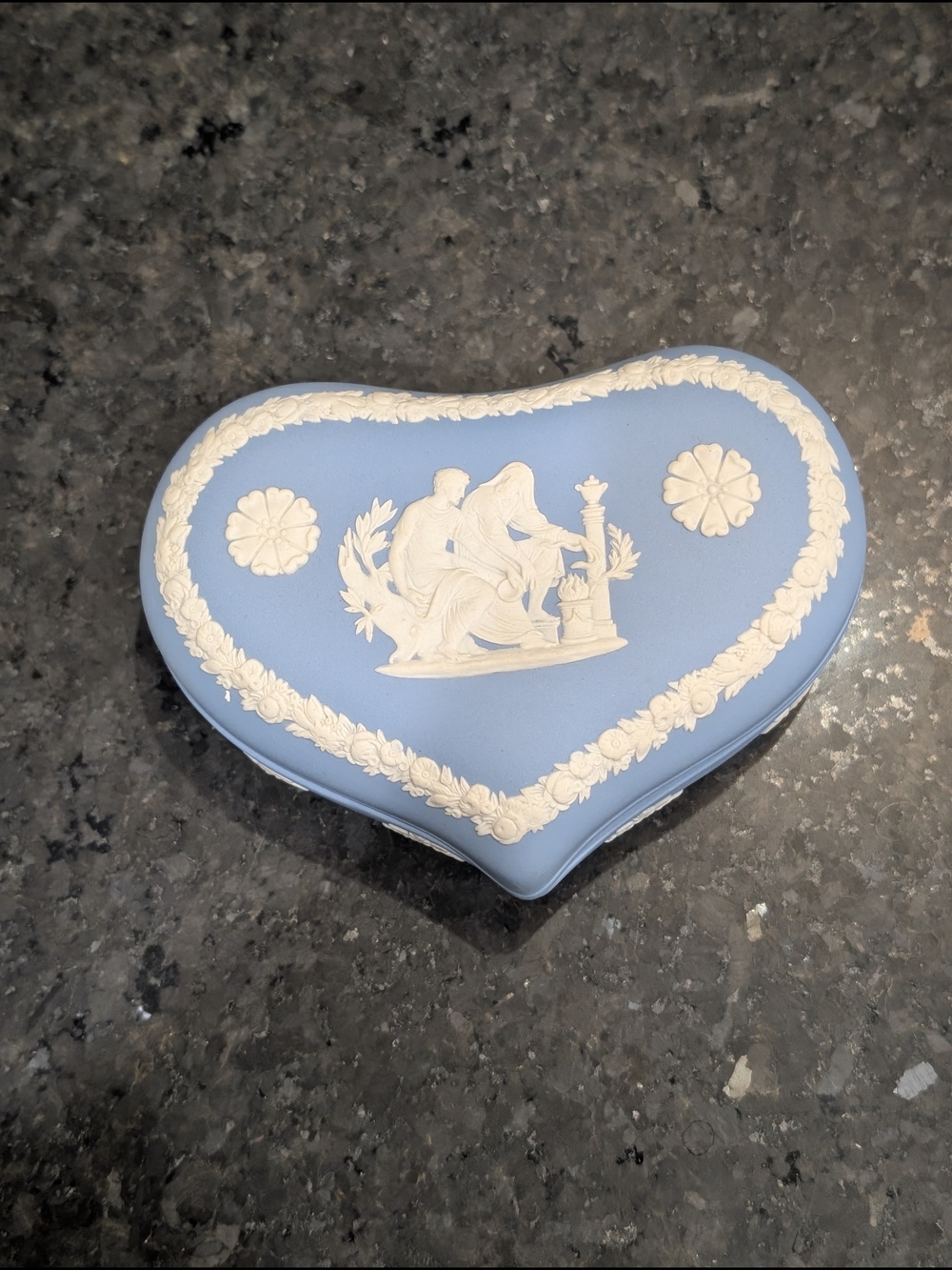 Wedgewood Light Blue Jasperware Heart Trinket Box